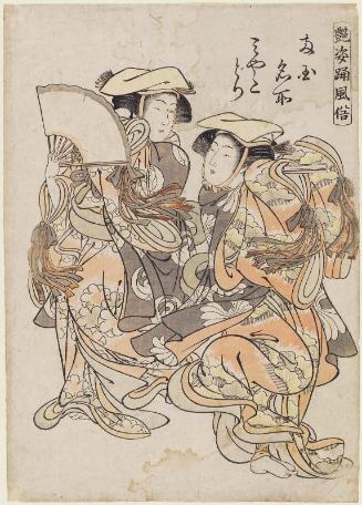 Famous Places at Ryôgoku: Capital Birds (Ryôgoku meisho mikayodori), from the series Alluring Dance Fashion (Hadesugata odori fûzoku)