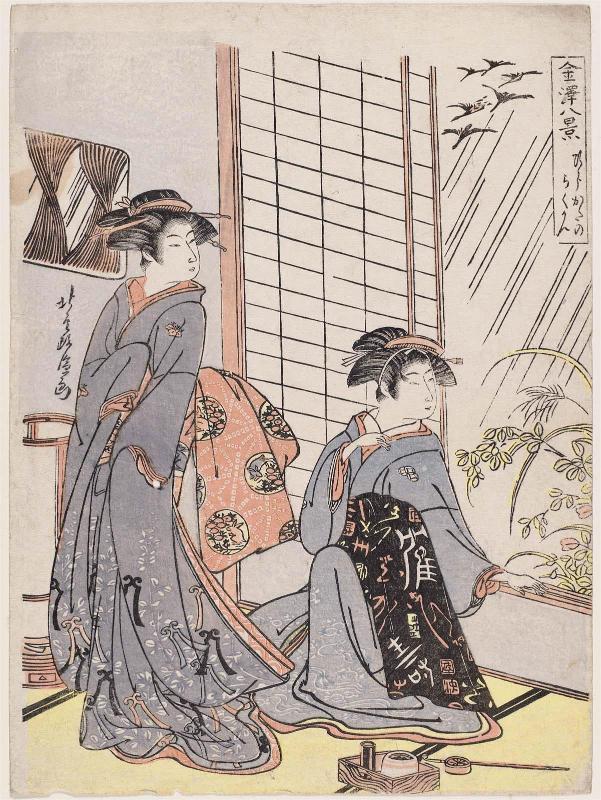 Descending Geese at Hirakata (Hirakata no rakugan), from the series Eight Views of Kanazawa (Kanazawa hakkei)