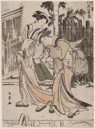 Clearing Weather on the Riverbank (Kawabata no seiran), from the series Eight Views of [illegible] ([illegible] hakkei)