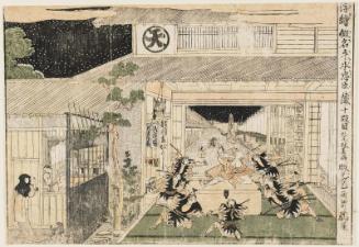 Act X (Jûdanme), from the series Perspective Pictures of the Storehouse of Loyal Retainers, a Primer (Uki-e Kanadehon Chûshingura)