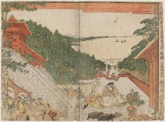 Act I (Shodan), from the series Perspective Pictures of the Storehouse of Loyal Retainers, a Primer (Uki-e Kanadehon Chûshingura)