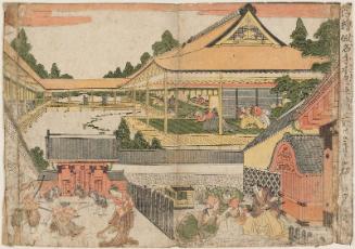 Act III (Sandanme), from the series Perspective Pictures of the Storehouse of Loyal Retainers, a Primer (Uki-e Kanadehon Chûshingura)