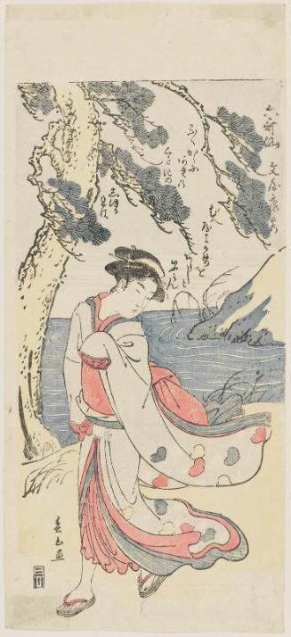 Poem by Bun'ya no Yasuhide, from the series Six Poetic Immortals (Rokkasen)