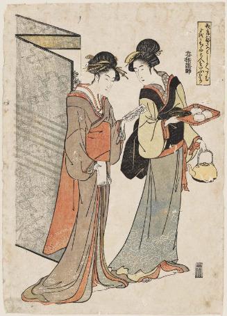 Poem by Kisen Hôshi, from an untitled series of the SIx Poetic Immortals (Rokkasen)