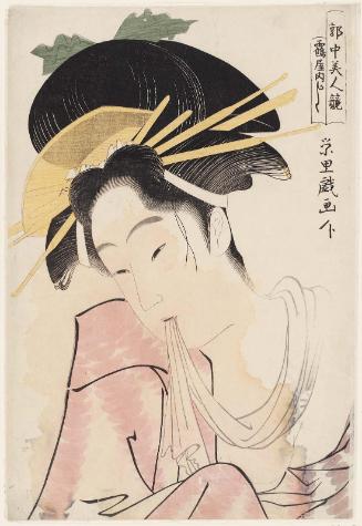 Kashiku of the Tsuruya, from the series Contest of Beauties of the Pleasure Quarters (Kakuchû bijin kurabe)