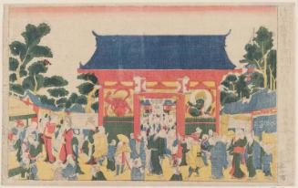 The Gate of the Thunder God at the Kannon Temple in Asakusa (Asakusa Kanzeon Kaminarimon no zu)
