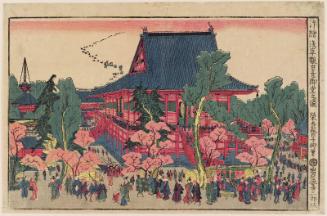 Main Hall of the Kannon Temple at Asakusa (Asakusa Kanzeon midô no zu), from the series Perspective Pictures (Uki-e)