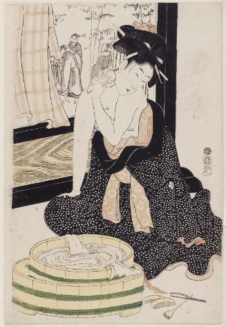 Woman Washing Her Neck, from the series Mirror of Fashionable Makeups (Fûryû keshô kagami)