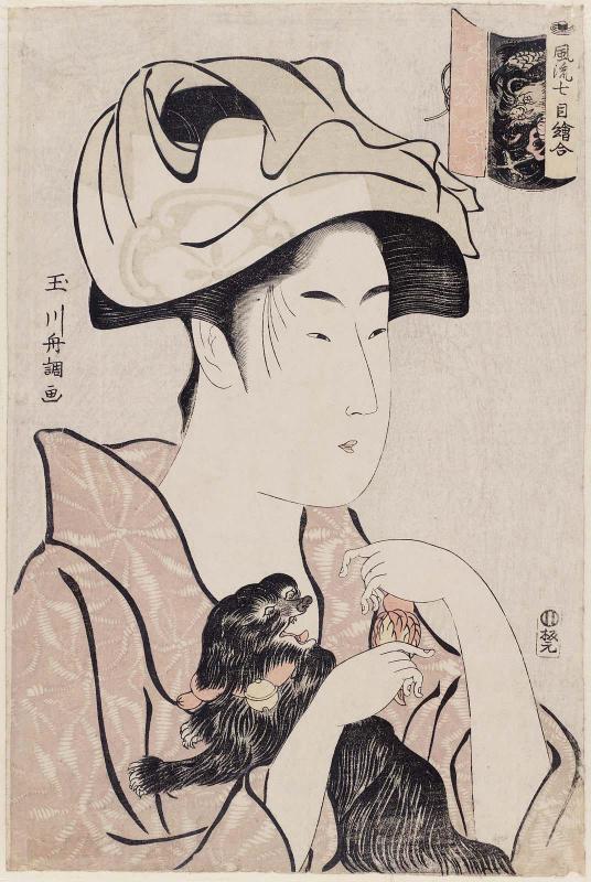 Dog and Dragon, from the series Fashionable Matched Pictures of Zodiac Pairs (Fûryû nanatsume eawase)