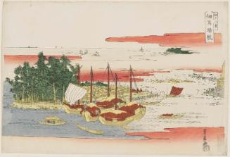 Returning Sails at Tsukudajima (Tsukudajima kihan), from the series Eight Views of Edo (Edo hakkei)