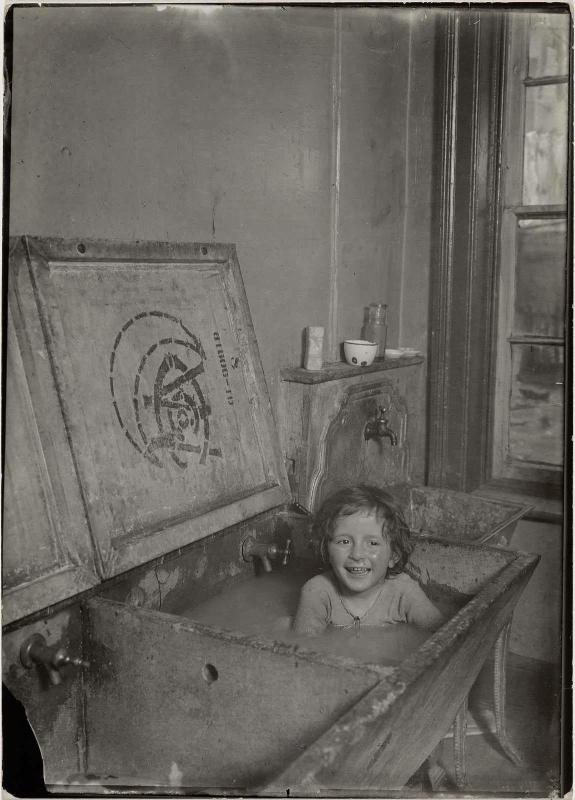 Bath in Laundry Tub in Tenement Kitchen