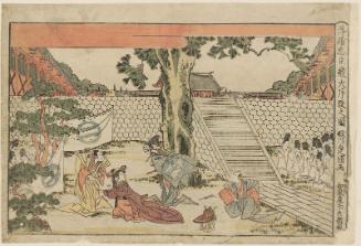 Act I (Daijodan no zu), from the series Perspective Pictures of the Storehouse of Loyal Retainers (Uki-e Chûshingura)