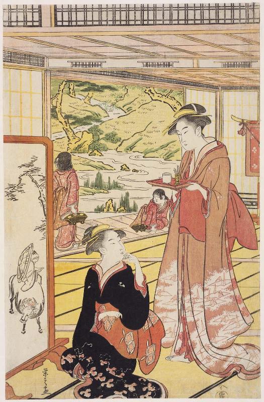 Women in a Mansion with a Garden