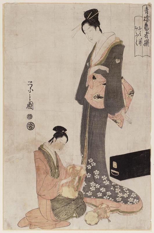 Ohane and Ofuku, from the series Selected Geisha of the Yoshiwara (Seirô geisha sen)