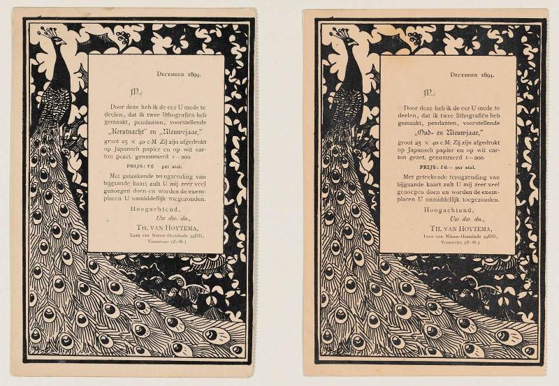 Announcement for "Kerstnacht" and "Nieuwejaar" (Christmas Eve and New Year)