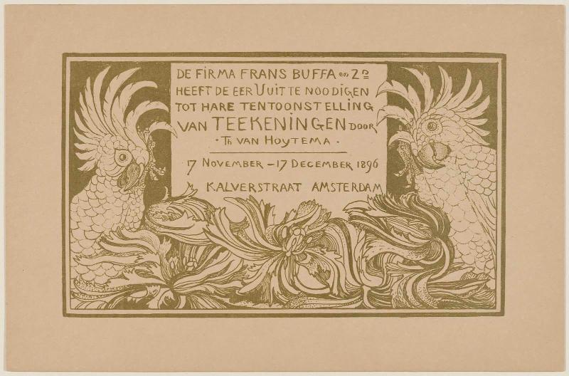 Invitation for Frans Buffa Gallery Exhibit
