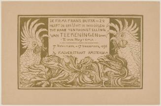 Invitation for Frans Buffa Gallery Exhibit