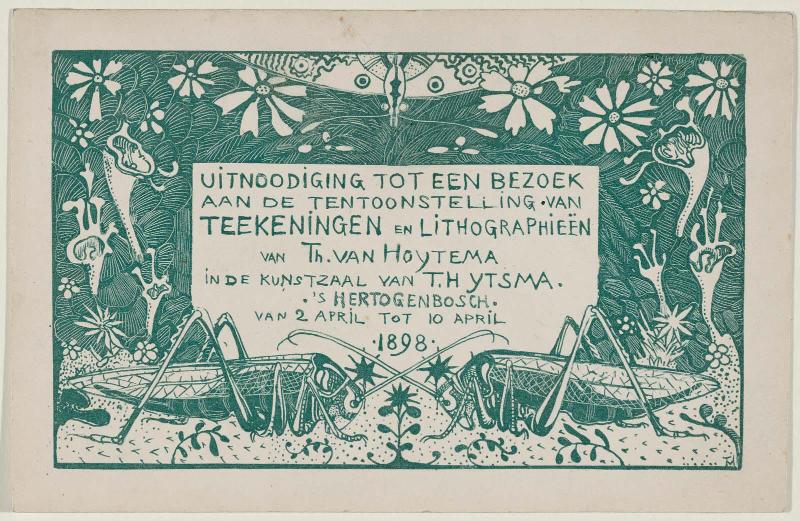 Invitation to exhibition at T. H. Ytsma, 's Hertogenbosch