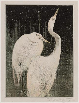 Silver Herons (1905 Calendar: April)