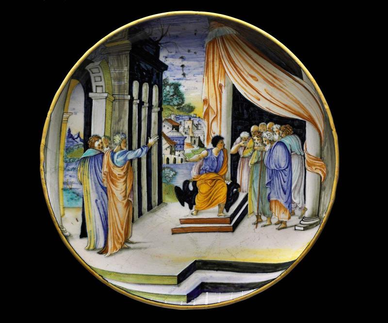 Plate depicting Joseph Explaining Pharaoh's Dreams