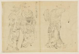 Two Women Reading a Letter (R), Woman Playing with a Cat (L), from the book (Yamato fûryû) Nishikawa tsuya sugata