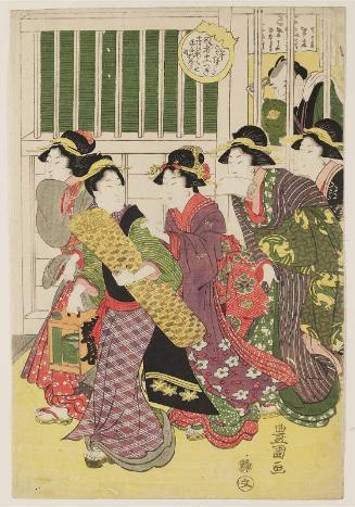 The Eleventh Month: The Street Behind the Dressing Rooms at the Season Opening Performance (Jûichigatsu kaomise gakuya shindô no zu), from the series Actors in the Twelve Months (Yakusha jûni tsuki)