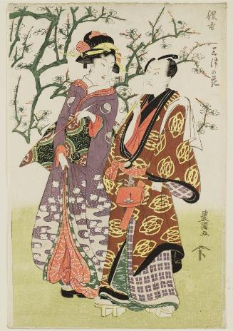 Plum Blossoms: Actors Onoe Matsusuke II (formerly Onoe Eizaburô I) and Sawamura Tanosuke III, from the series Actors as Flowers of the Three Cities (Yakusha Mitsu no hana)