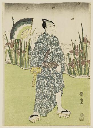 Actor Onoe Eizaburô I in an Iris Garden