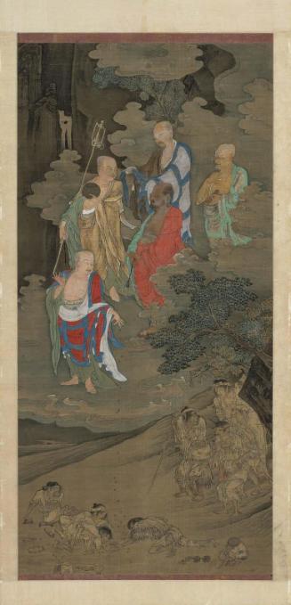 Luohans bestowing alms on suffering human beings