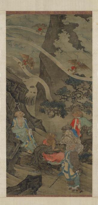 Luohans watching the distribution of the relics