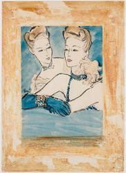 Two women in blue