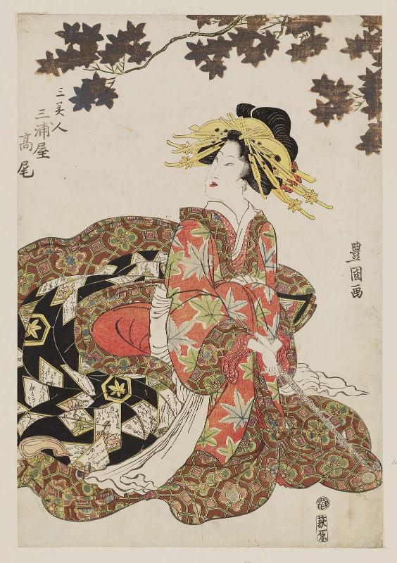 Takao of the Miuraya, from the series Three Beauties (San bijin)