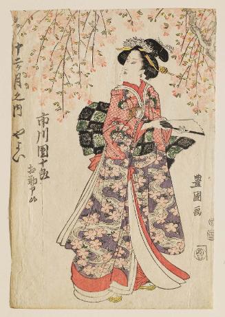 Actor Ichikawa Danjûrô VII in the scene of the Third Month (Yayoi) from a Dance of the Twelve Months (Jûnikagetsu no uchi)