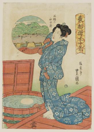 Autumn Moon at the Three Bridges (San-bashi no aki no tsuki), from the series Ten Views of Cherry Trees in the Eastern Capital (Tôto sakuragi jikkei)