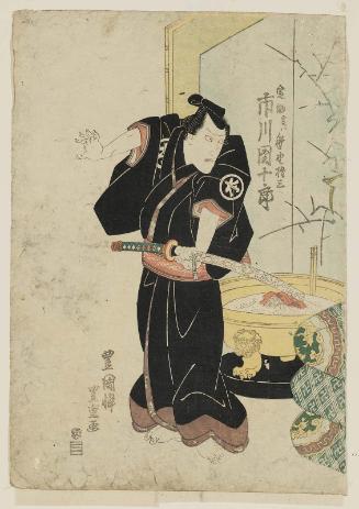 Actor Ichikawa Danjûrô VII as Sanesuke (?), Actually (Jitsu wa) Sasano Gonza