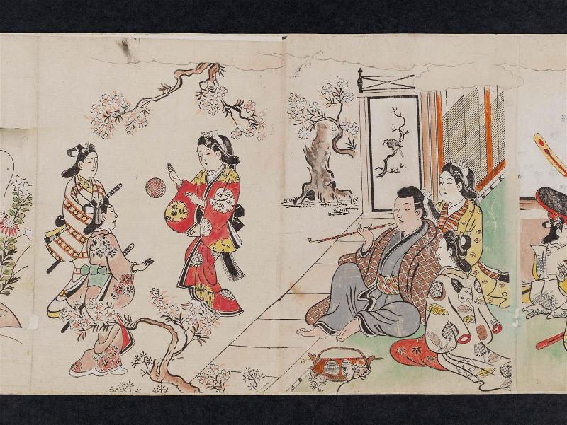 Playing Ball in the Garden, from an untitled series of Pastimes of the Seasons