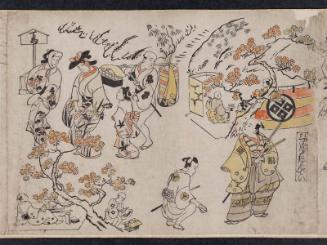 In the Hills of Ueno, Cherry-blossom Viewing in the Third Month (Ueno-yama no zu, sangatsu hanami no tei), from an untitled series of Customs of the Twelve Months