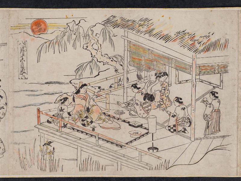 At Ishiwara, the Fifteenth Day of the Eight Month (Ishiwara zu, Hachigatsu jûgo-nichi no tei), from an untitled series of Customs of the Twelve Months