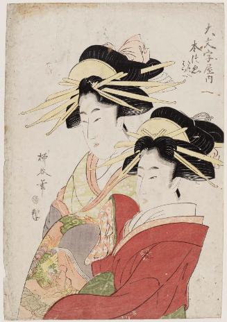 Motozue of the Daimonjiya, kamuro Tatsue and Hatsue