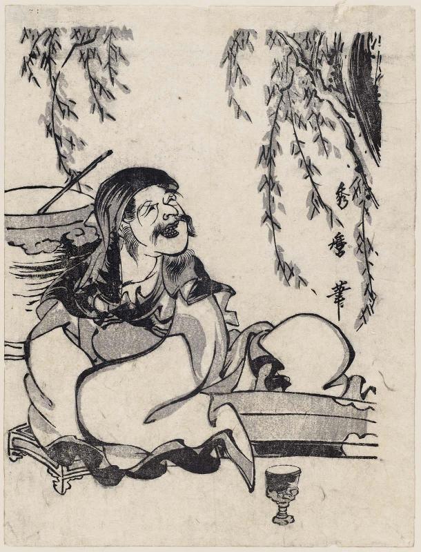 Chinese Scholar with Wine Vat and Zither