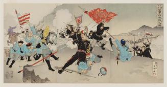 Chinese and Japanese Troops in a Great Battle at Gaiping (Nisshin ryôgun Gaihei daigekisen no zu)