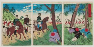 Illustration of Chinese Soldiers Ambushing Our Officers (Waga shôkô o seihei môgeki no zu)