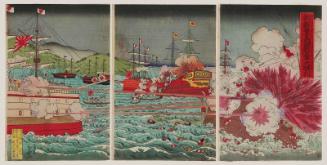 The Japanese Fleet Wins a Great Naval Victory near Phung-to in Korea (Chôsen Hôtô kaisen Nichigun daishôri)