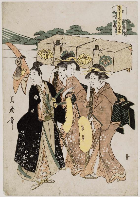 Parody of Narihira's Journey to the East, Passing Mount Fuji (Azuma kudari yatsushi no Fuji)