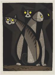Cats in Dark Night