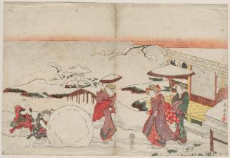 Women Watching Children Play in Snow