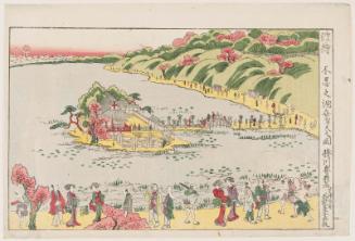 Benten Shrine in Shinobazu Pond (Shinobazu no ike Benten no zu), from the series Perspective Pictures (Uki-e)