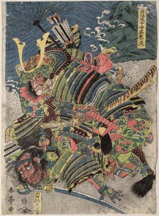 Satsuma no kami Taira no Tadanori and Okabe no Rokuyata, from an untitled series