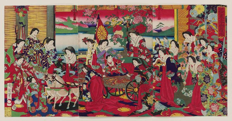 Flowering in the East: The Crown Prince at Play (Hana no azuma ôji on-asobi no zu)
