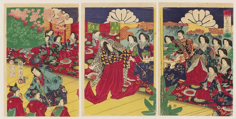 Beautiful Court Ladies in Spring: A Performance of the Play Dôjô-ji by the Kita School of Noh (Kita Nô Dôjô-ji, bijin no shun'oku)